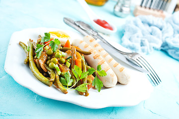 Image showing sausages with vegetables