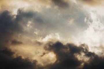 Image showing Blue sky background with white clouds