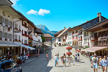 Image showing Street view of Old Town Gruyere