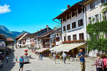 Image showing Street view of Old Town Gruyere