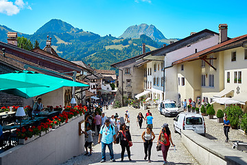 Image showing Street view of Old Town Gruyere