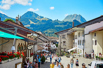 Image showing Street view of Old Town Gruyere