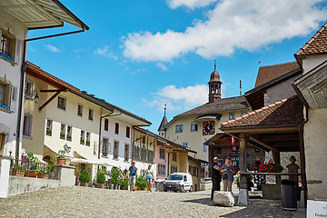 Image showing Street view of Old Town Gruyere