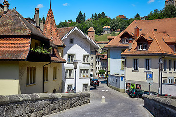 Image showing Street view of OLD Town Fribourg, Switzerland