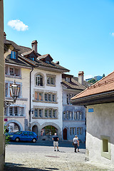 Image showing Street view of OLD Town Fribourg, Switzerland