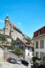 Image showing Street view of OLD Town Fribourg, Switzerland