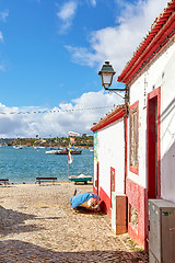 Image showing Beautiful narrow street of potuguese fisherman village Alvor in 