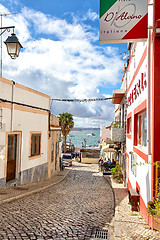 Image showing Beautiful narrow street of potuguese fisherman village Alvor in 