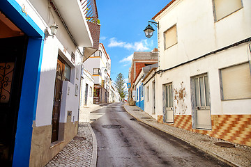 Image showing Beautiful narrow street of potuguese fisherman village Alvor in 