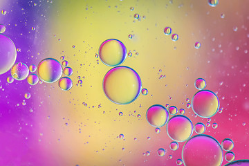 Image showing Defocused multicolored abstract background picture made with oil, water and soap