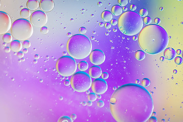 Image showing Defocused multicolored abstract background picture made with oil, water and soap