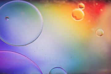 Image showing Multicolored abstract background picture made with oil, water and soap