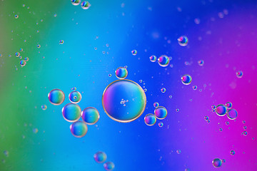 Image showing Rainbow abstract background picture made with oil, water and soap