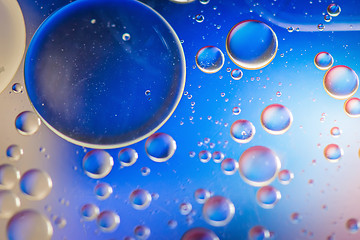 Image showing Defocused multicolored abstract background picture made with oil, water and soap