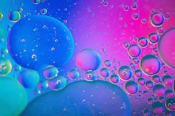 Image showing Rainbow abstract background picture made with oil, water and soap