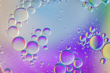 Image showing Defocused multicolored abstract background picture made with oil, water and soap