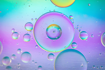 Image showing Multicolored abstract background picture made with oil, water and soap