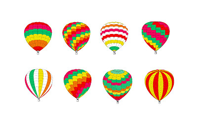 Image showing Set of multicolored balloons on a white background. Vector illustration