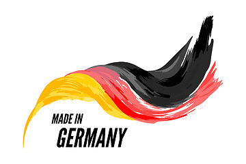 Image showing The flag of Germany with the inscription is made in Germany. Vector illustration on a white background