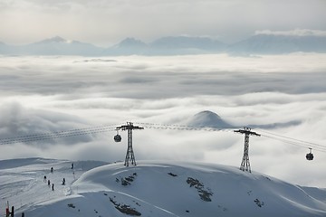 Image showing Ski resort winter landscape