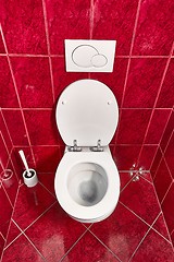 Image showing Toilet seat open