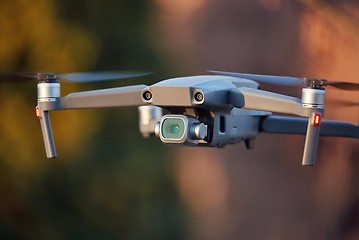 Image showing Drone flying outdoors