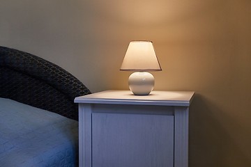 Image showing Lamp on a nightstand