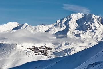 Image showing Val Thorens ski resort in the distance