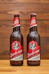 Image showing Bottles of Gambrinus Czech beer