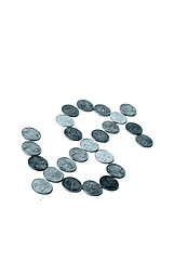 Image showing Coins on a plain white background
