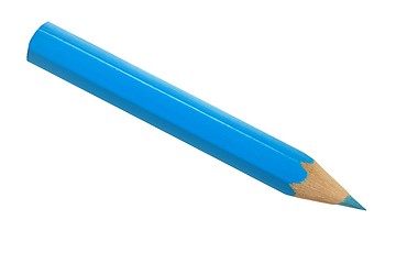 Image showing Blue pencil on white