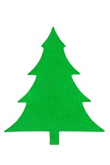 Image showing Green fabric Christmas tree