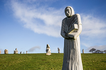 Image showing Granite stone statues in Brittany Valley of the Saints