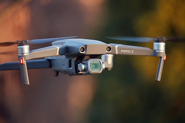 Image showing Drone flying outdoors