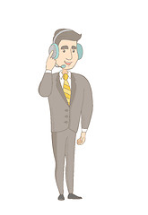 Image showing Caucasian customer service operator in headset.