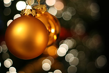 Image showing Christmas golden ball card