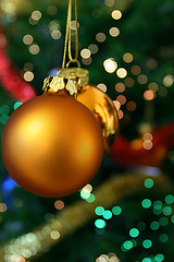 Image showing Christmas golden balls