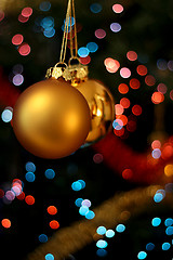 Image showing Christmas golden balls