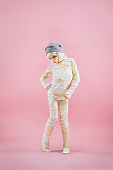 Image showing Studio image of a young teen girl man bandaged,