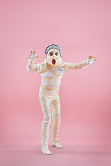 Image showing Studio image of a young teen girl man bandaged,