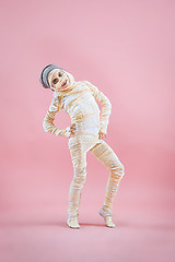 Image showing Studio image of a young teen girl man bandaged,