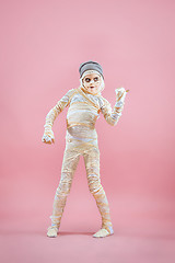 Image showing Studio image of a young teen girl man bandaged,