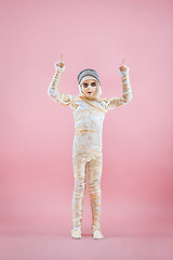 Image showing Studio image of a young teen girl man bandaged,