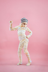 Image showing Studio image of a young teen girl man bandaged,