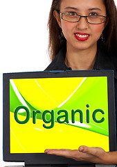 Image showing Organic Computer Message Shows Natural Online Food