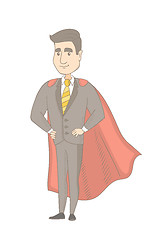 Image showing Caucasian businessman dressed as a superhero.