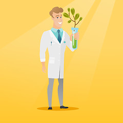 Image showing Scientist with test tube vector illustration.