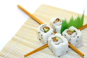 Image showing Sushi Rolls structured over white