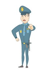 Image showing Serious caucasian police officer pointing at you.