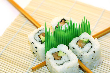 Image showing Sushi Rolls structured over white